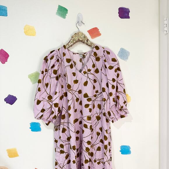 Target Dresses & Skirts - S A New Day Target Purple Brown Floral Midi Dress